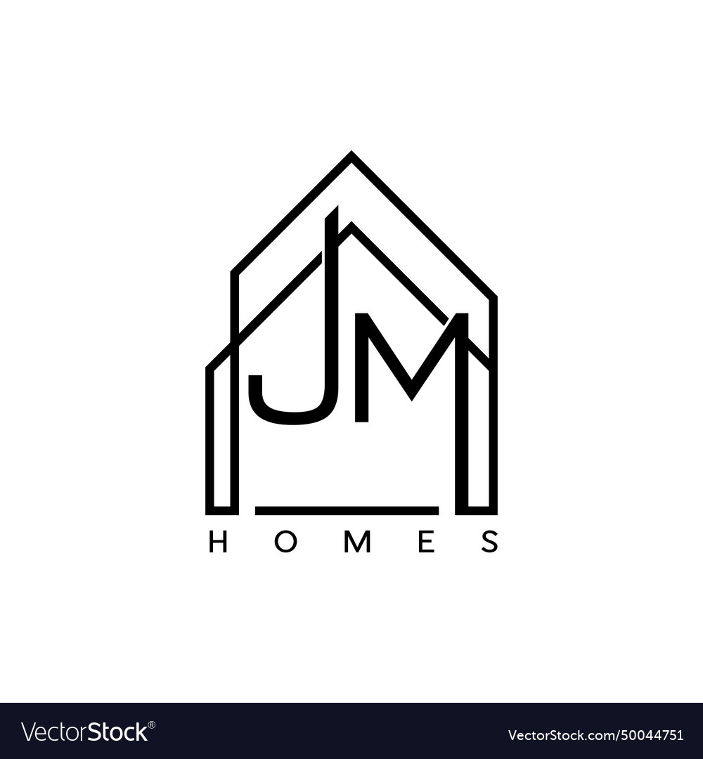 Initial jm home logo letter design Royalty Free Vector Image