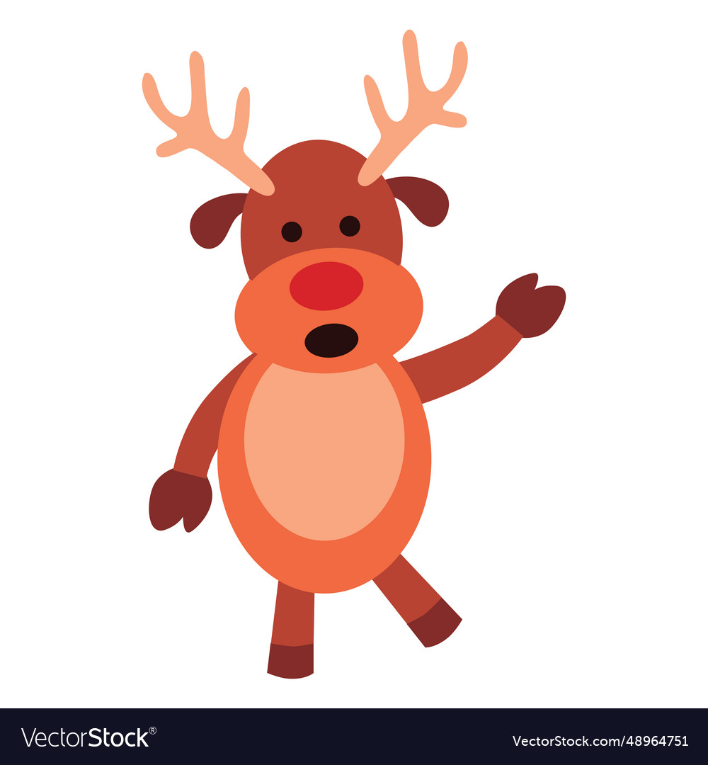 Reindeer cartoon talking waving 67 Royalty Free Vector Image