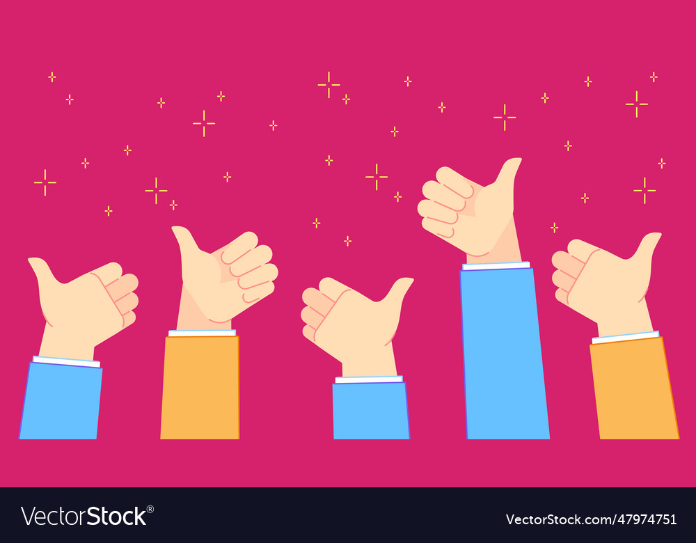 Thumb up Feedback erfolgreiche Büroleute vector image Thumb up Feedback erfolgreiche Büroleute