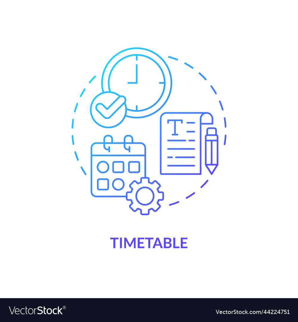 Timetable blue gradient concept icon Royalty Free Vector