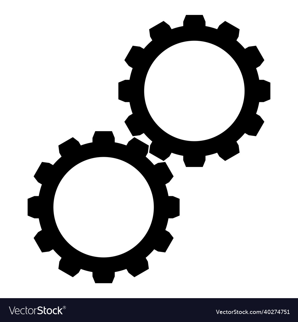 Two gears gearwheel cog set cogwheels connected