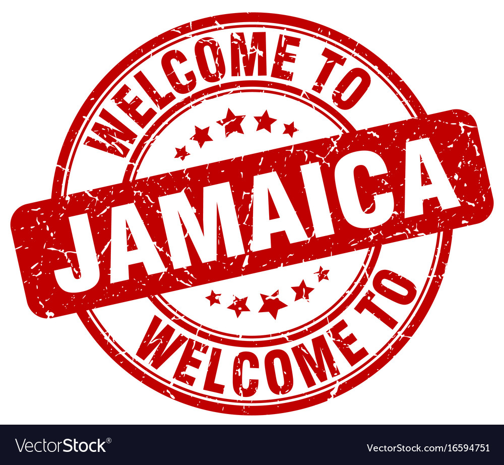 Welcome to jamaica red round vintage stamp Vector Image