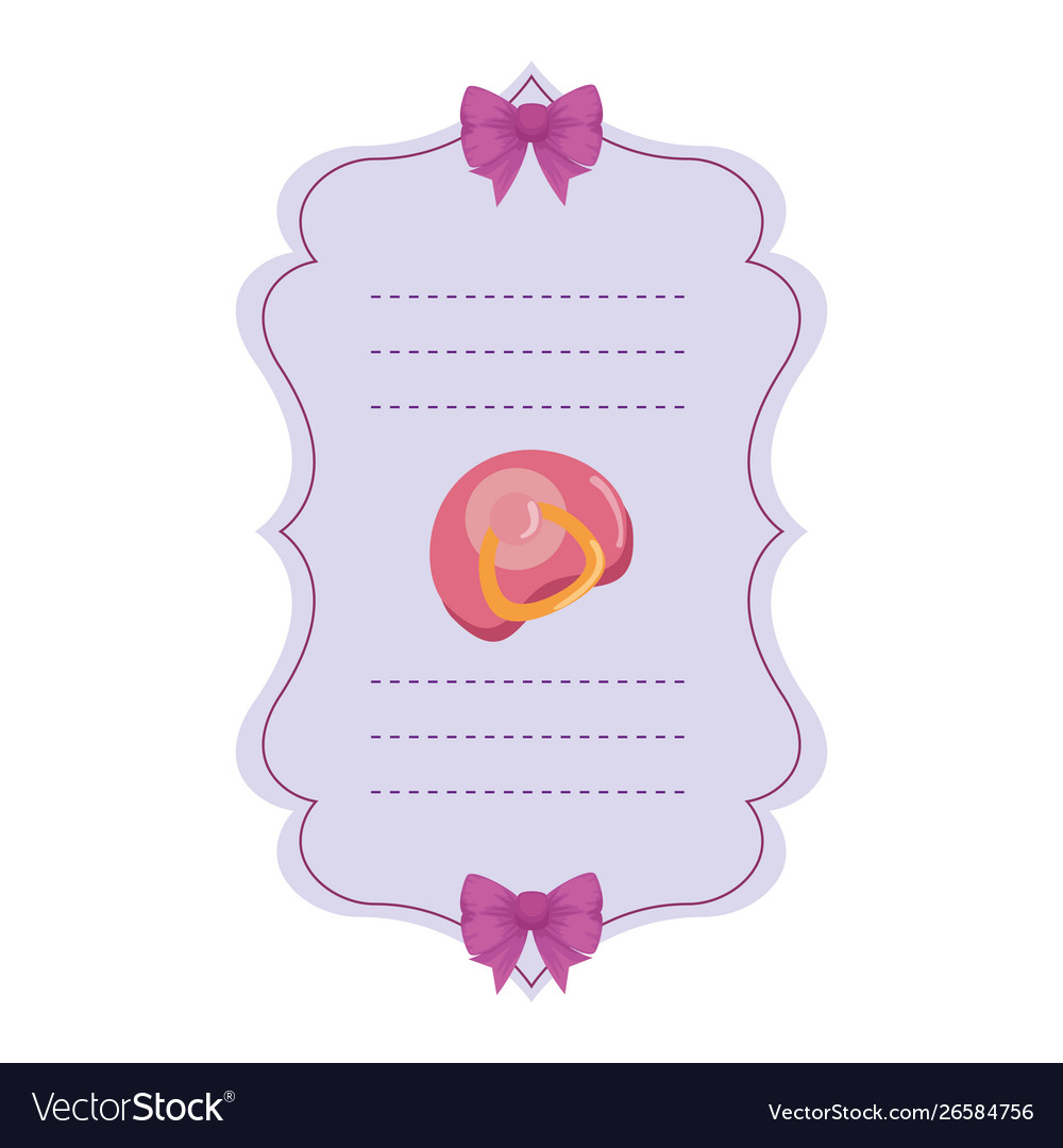 Baby Shower Card With Pacifier Royalty Free Vector Image Baby Shower Card With Pacifier Royalty Free Vector Image