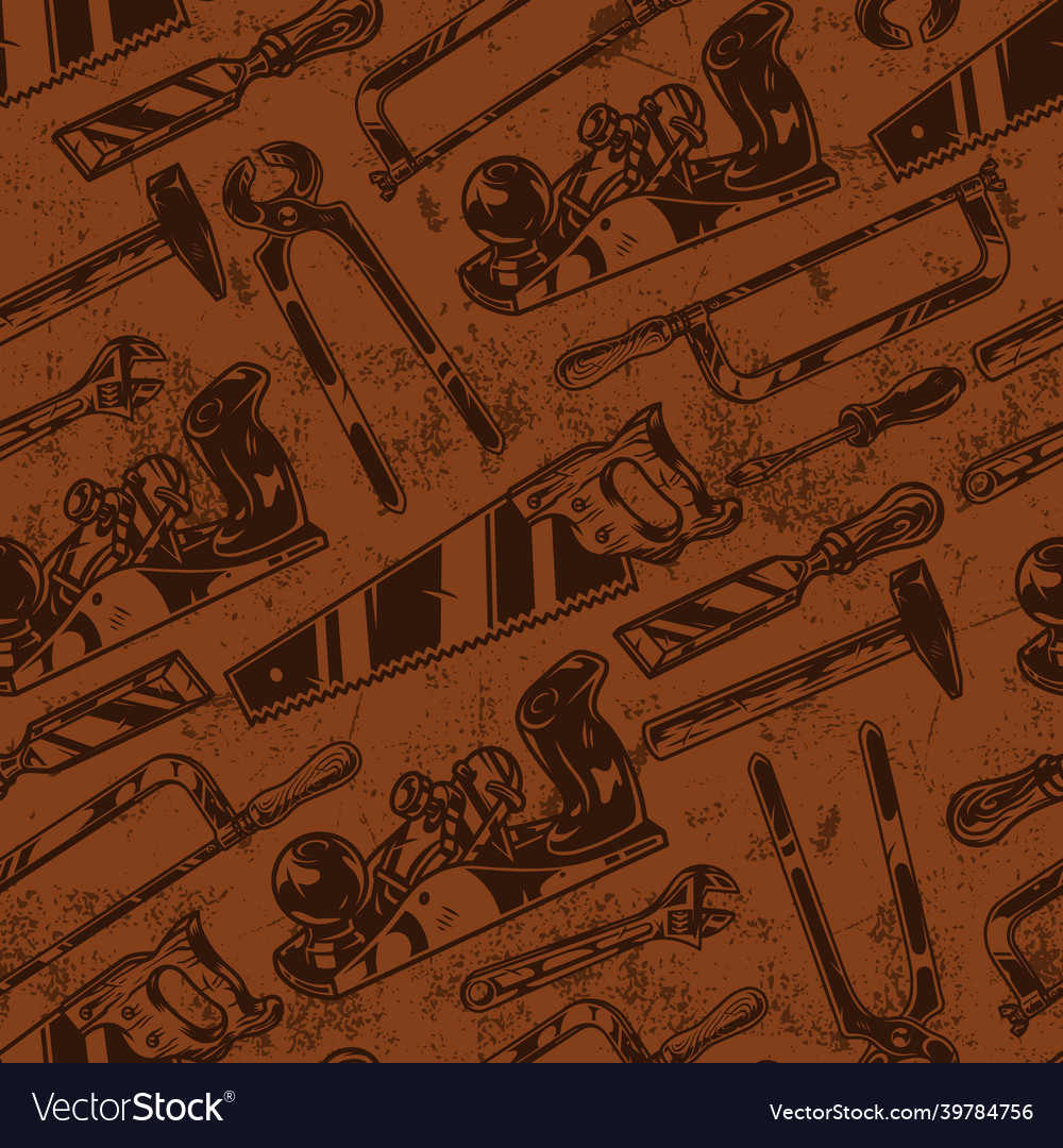 Carpenter work tools seamless pattern Royalty Free Vector