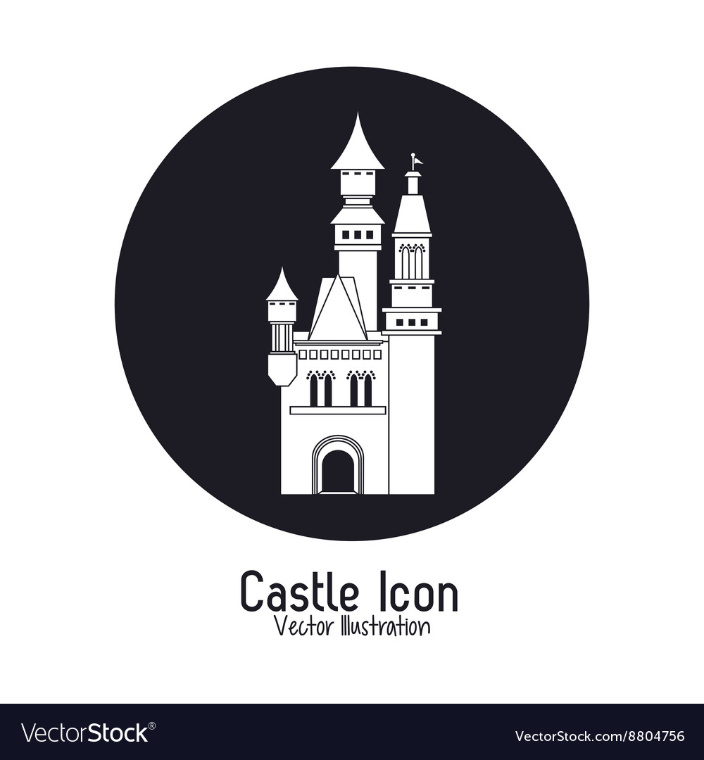 Castle icon palace design flat