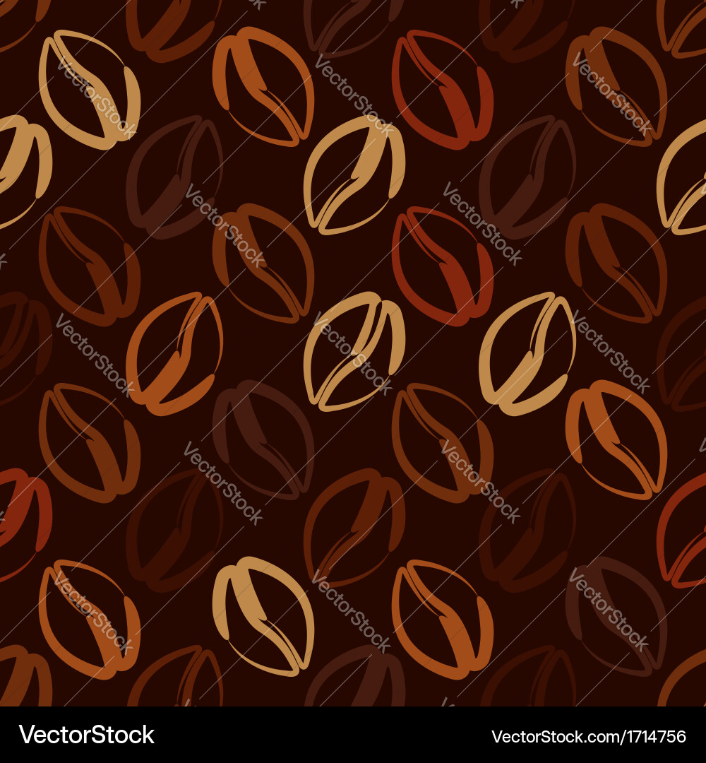 Coffee beans seamless pattern Royalty Free Vector Image