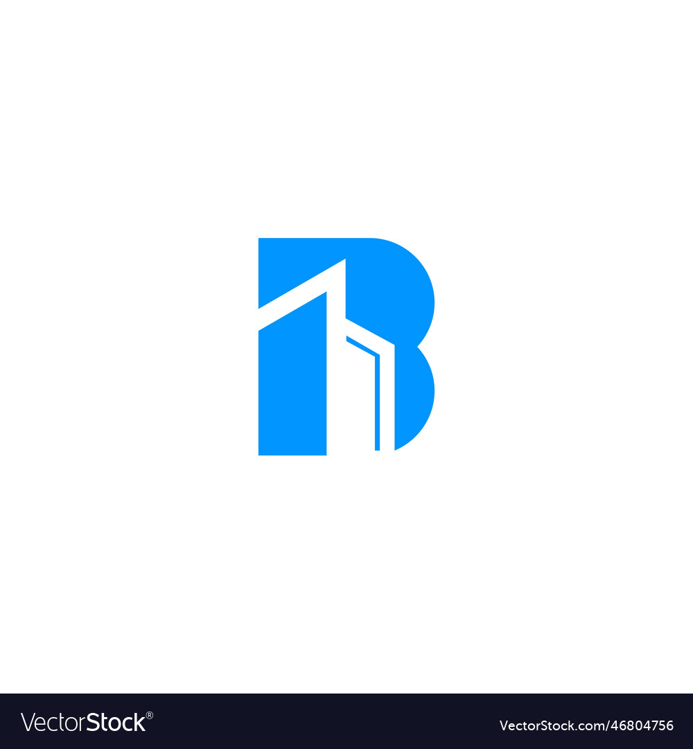 Creative Initial Letter B With Real Estate Symbol Vector Image