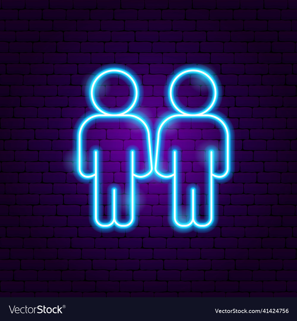 Gay two men neon sign