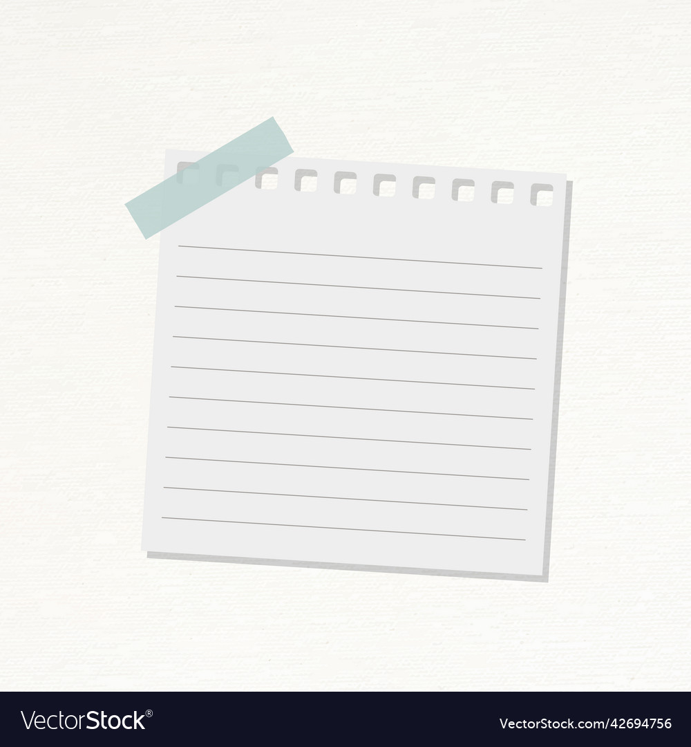 Gray lined notepaper journal sticker