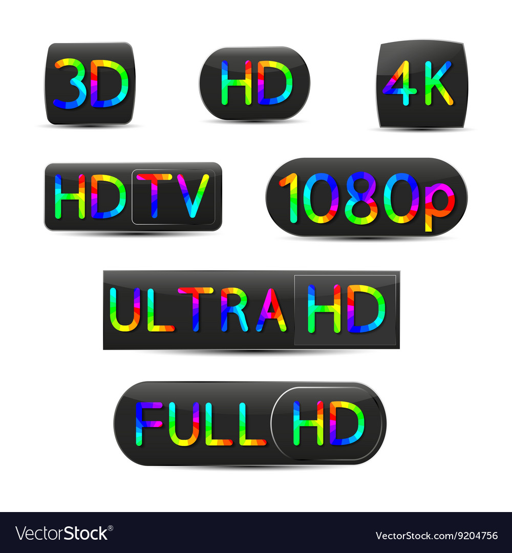 High definition signs Royalty Free Vector Image