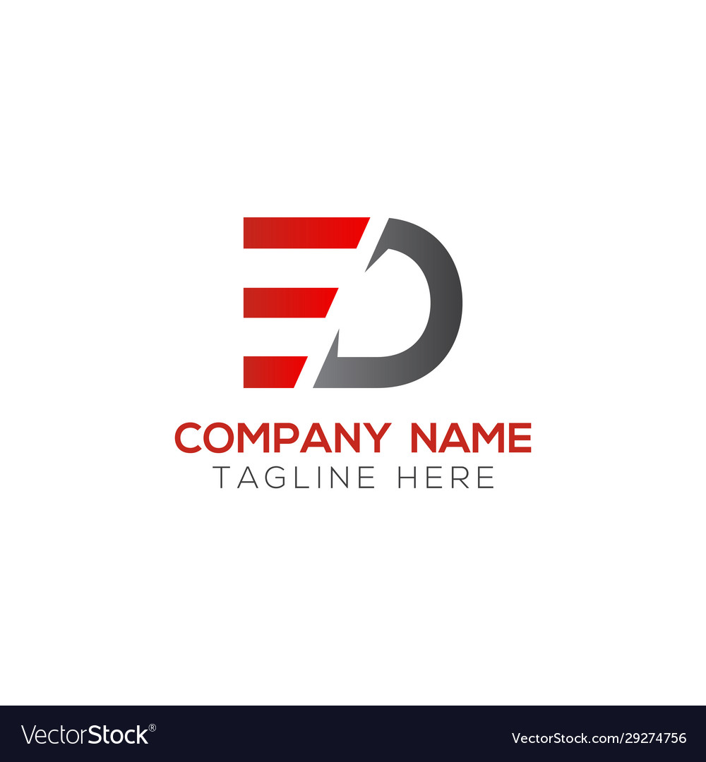 Initial Ed Letter Logo With Creative Modern Vector Image