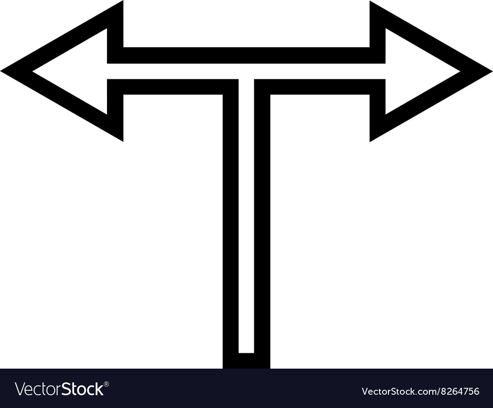 Junction left right thin line icon