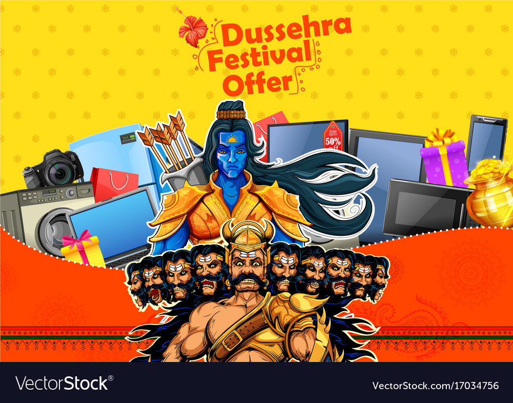 Lord rama and ravana for happy dussehra sale Vector Image Lord rama and ravana for happy dussehra sale Vector Image