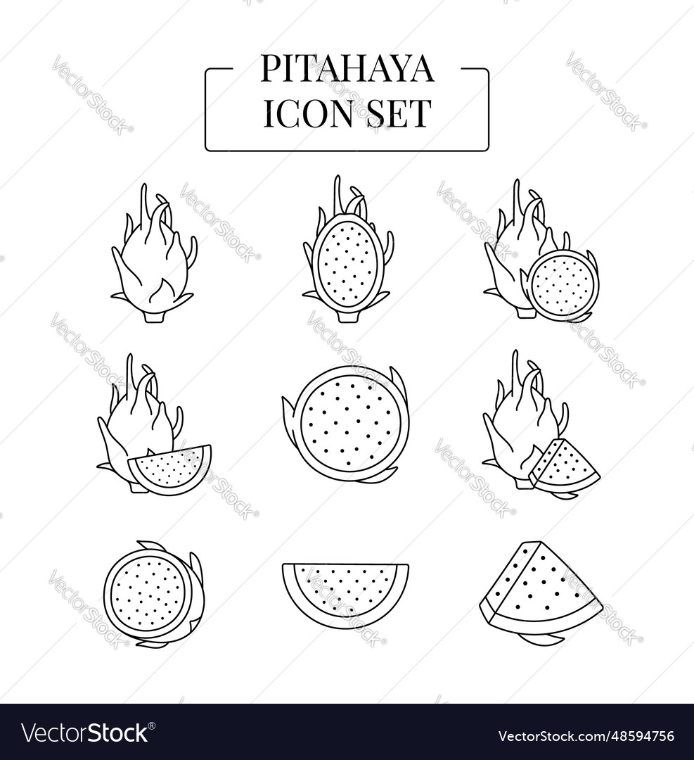 Pitahaya Frucht ganz und halb in Scheiben geschnitten