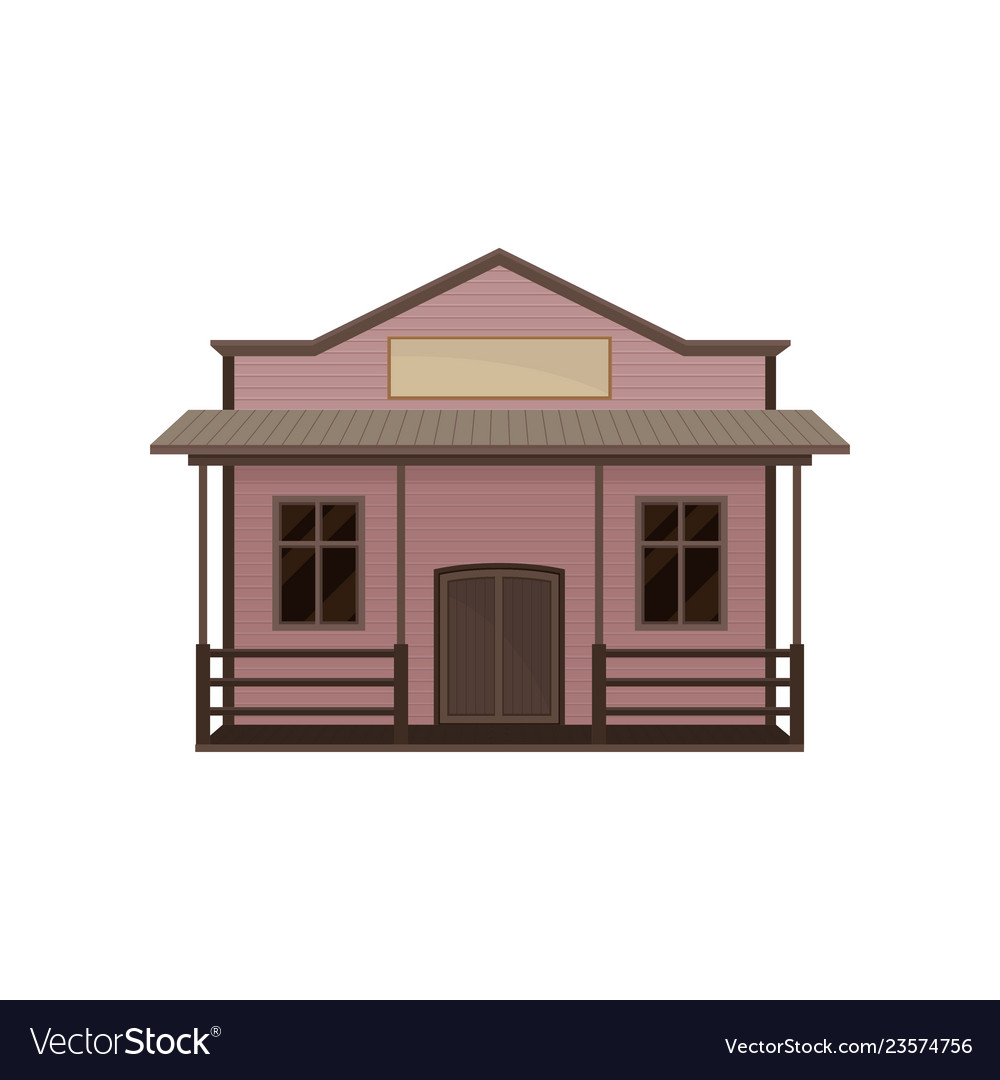 Small Western House With Porch And Blank Signboard House With Porch And Blank Signboard