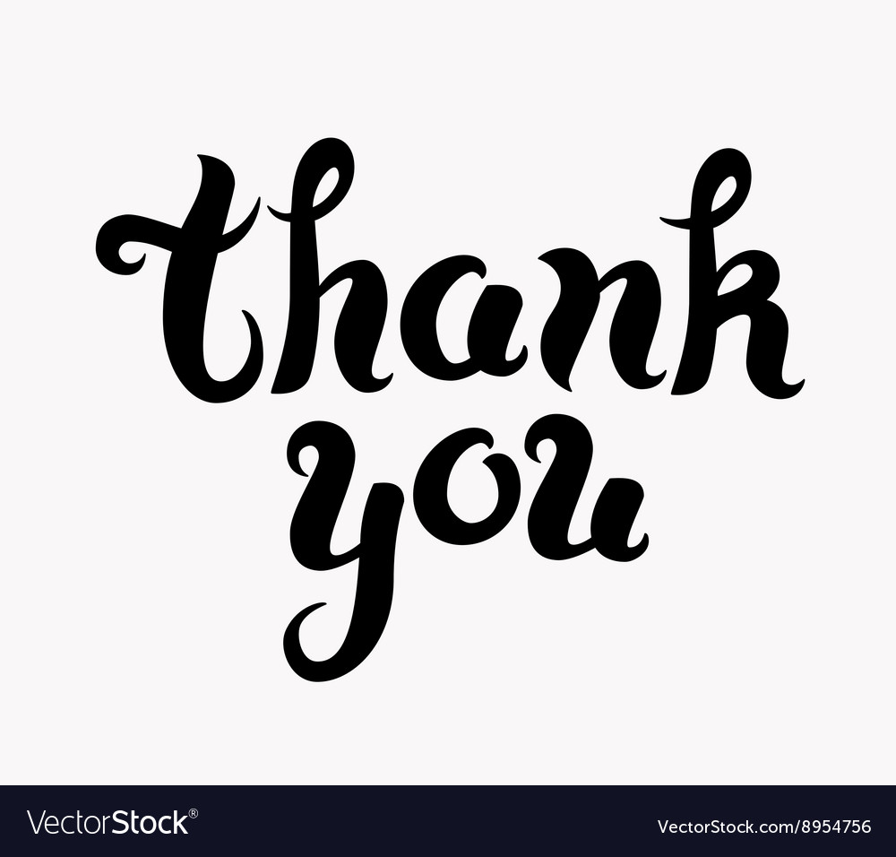 Thank you lettering Royalty Free Vector Image - VectorStock