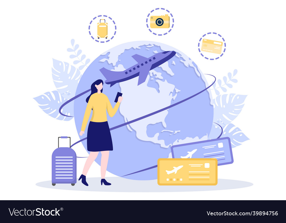Travel around the world background time to visits