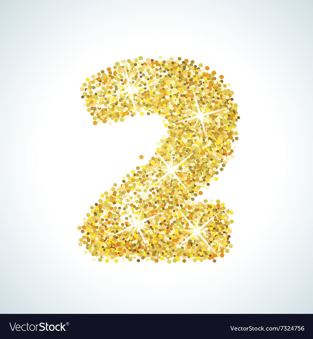 Two number in golden style Royalty Free Vector Image