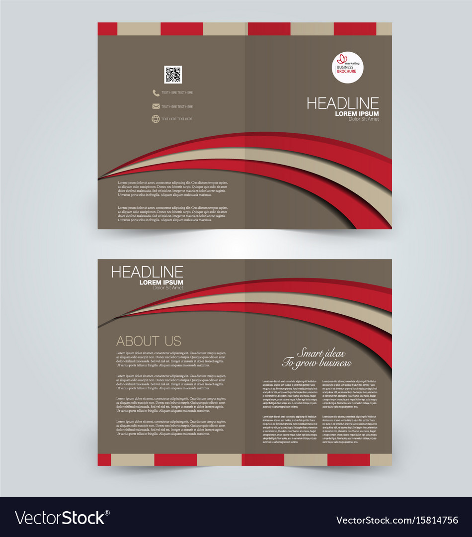 two page fold brochure template design royalty free vector