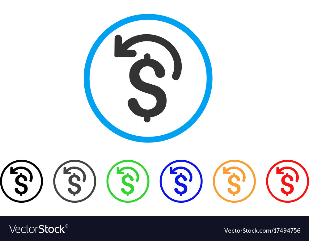 Undo payment rounded icon Royalty Free Vector Image