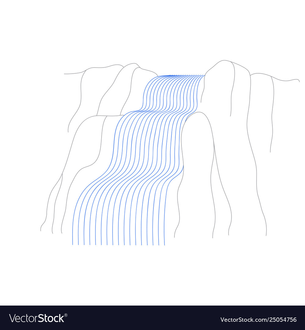 Waterfall cascade Royalty Free Vector Image - VectorStock