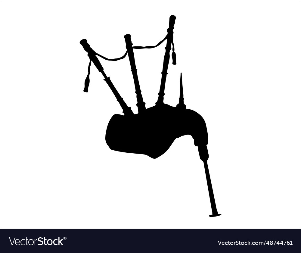 Bagpipe silhouette art Royalty Free Vector Image