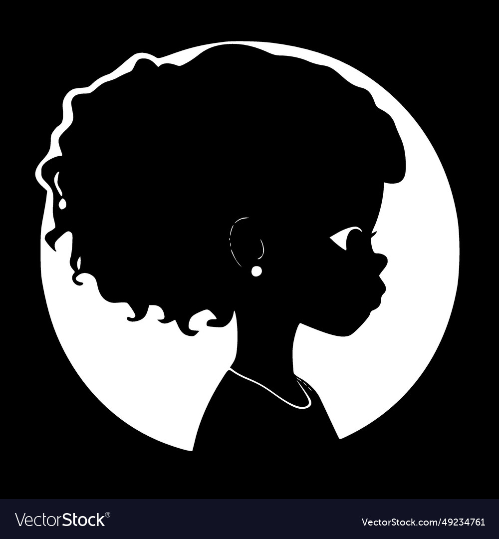 Black girl and white isolated icon Royalty Free Vector