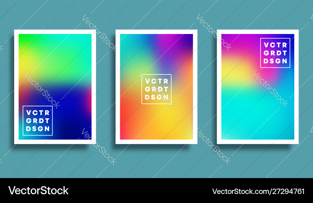 Colorful gradient backgrounds set for flyer Vector Image