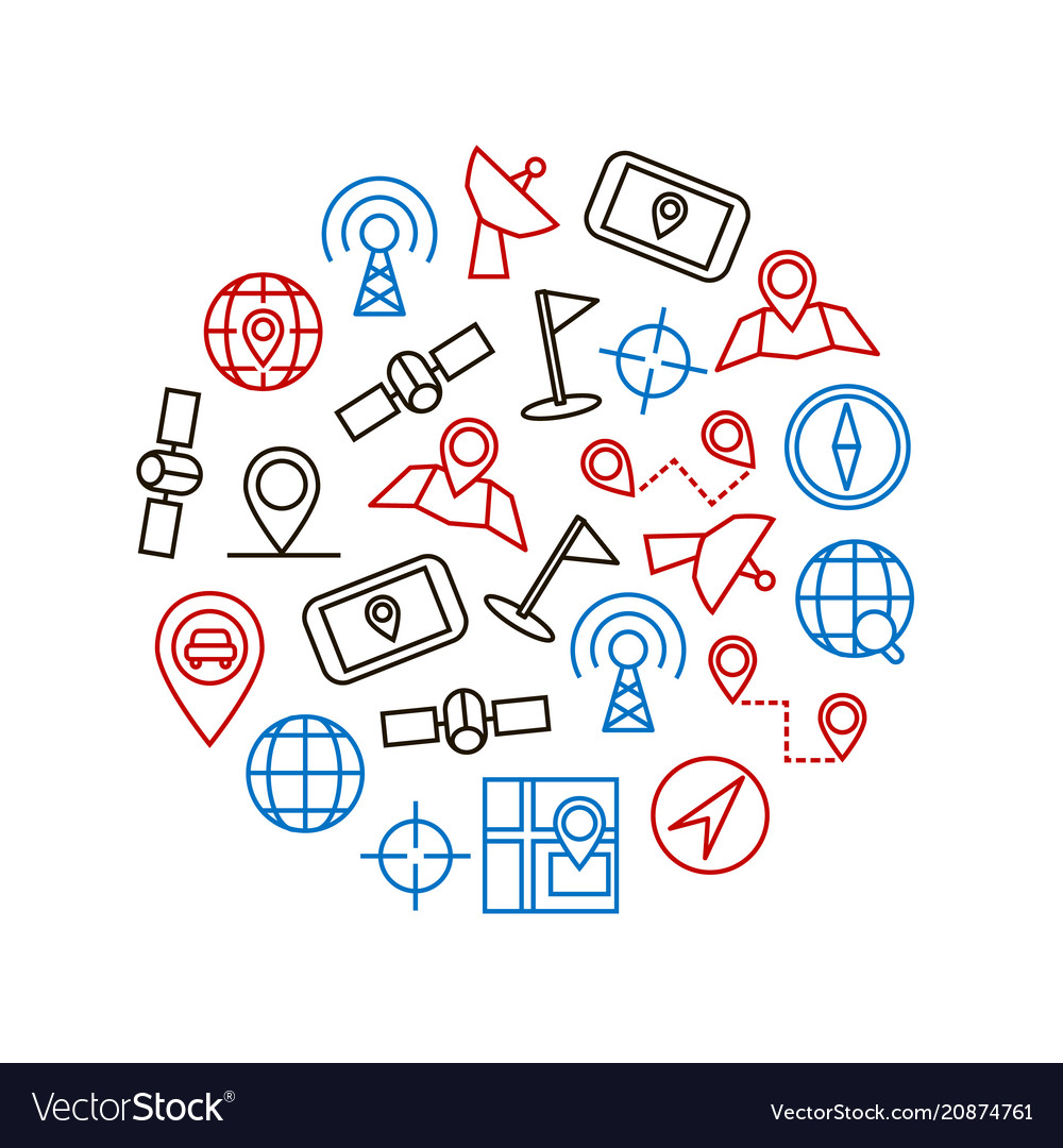 Geolocation Navigation runde Designvorlage