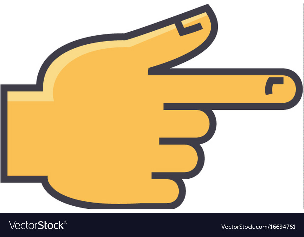 Hand pointer gesture concept line icon Royalty Free Vector