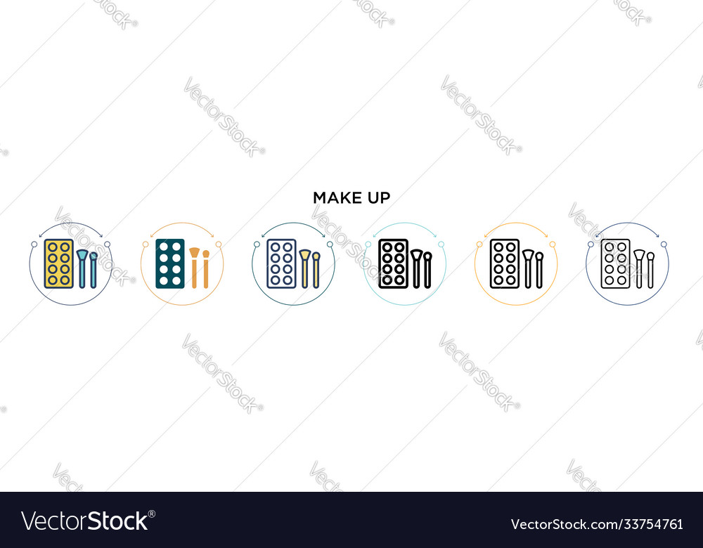 Make up icon in filled thin line outline