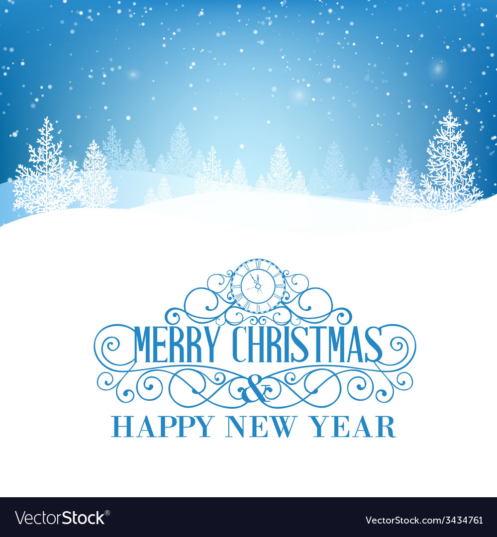 Merry christmas landscape Royalty Free Vector Image