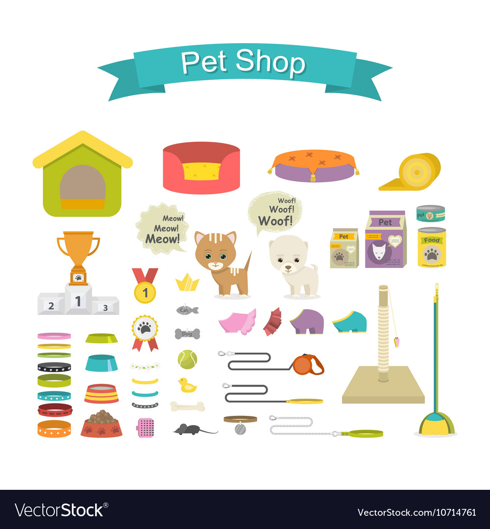 Pet shop icon set