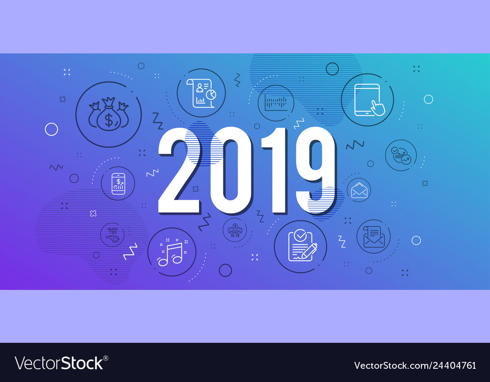 Rfp report and statistics icons set mail vector image Rfp report and statistics icons set mail
