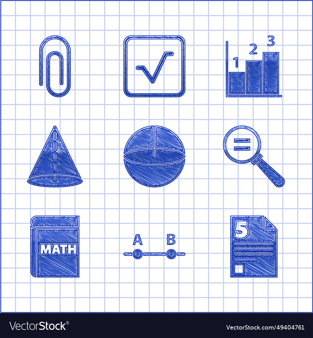 Set geometric figure sphere graph schedule chart vector image Set geometric figure sphere graph schedule chart