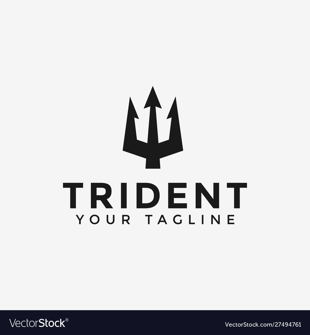 Trident neptune poseidon logo design template Vector Image