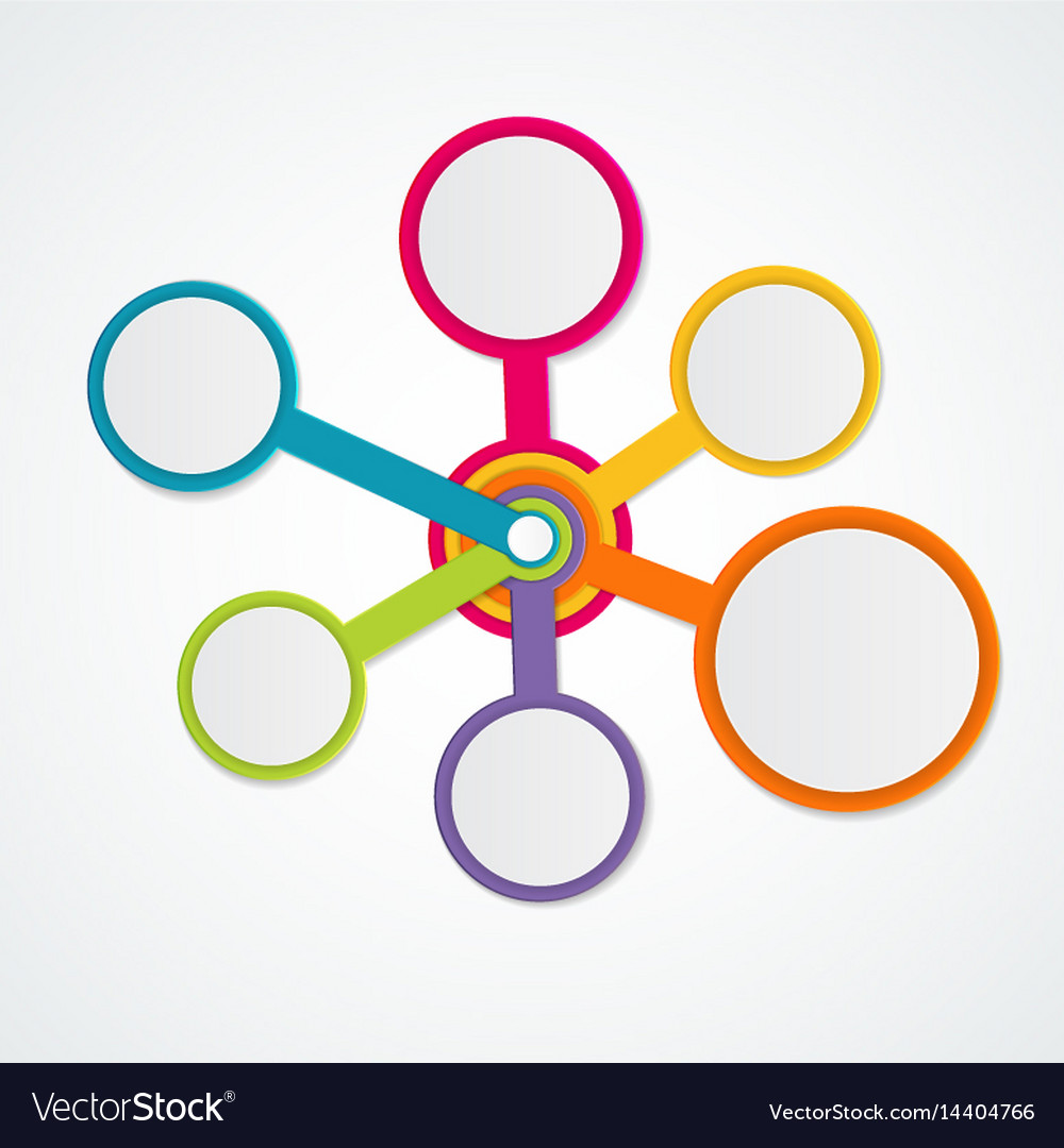 Abstract elements of graph diagram with 6 steps Vector Image