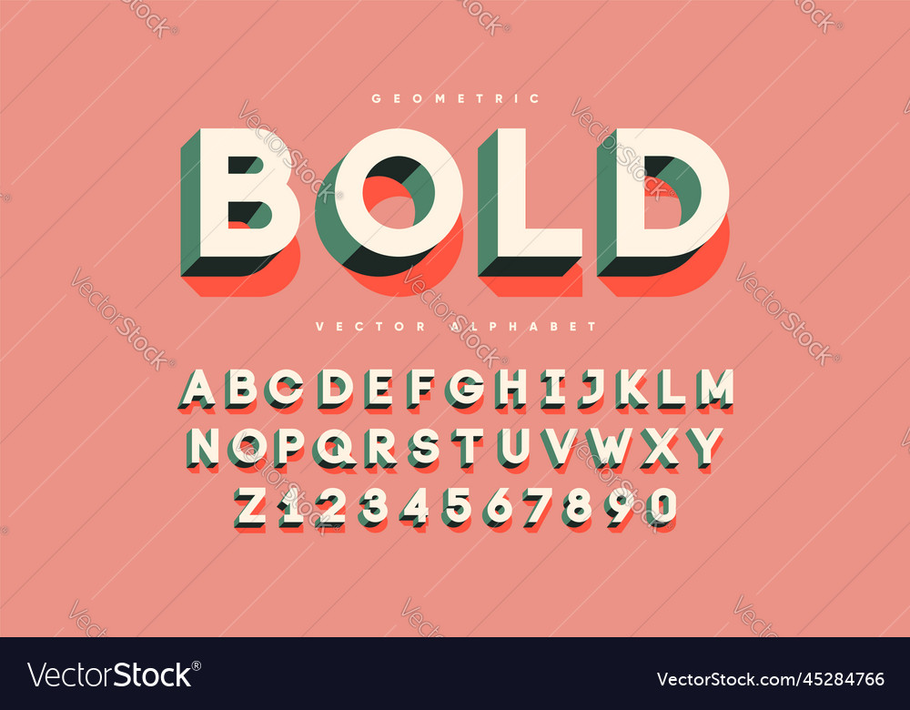 Bold retro font with numbers