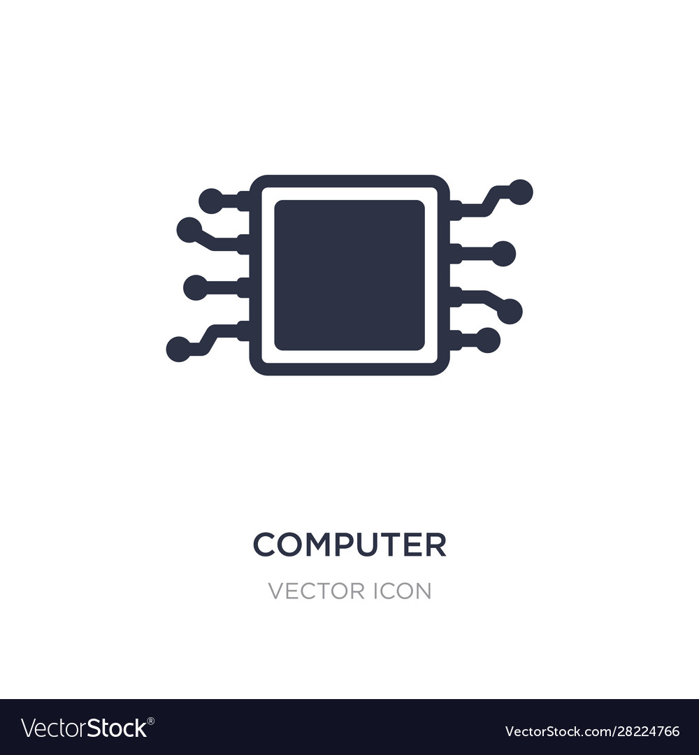 Computer microprocessor icon on white background vector image Computer microprocessor icon on white background
