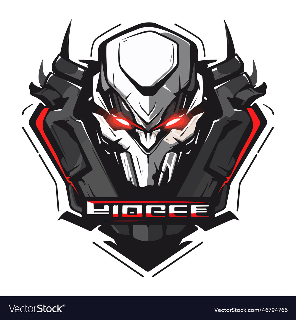 Cyborg mech warrior e-sport emblem logo