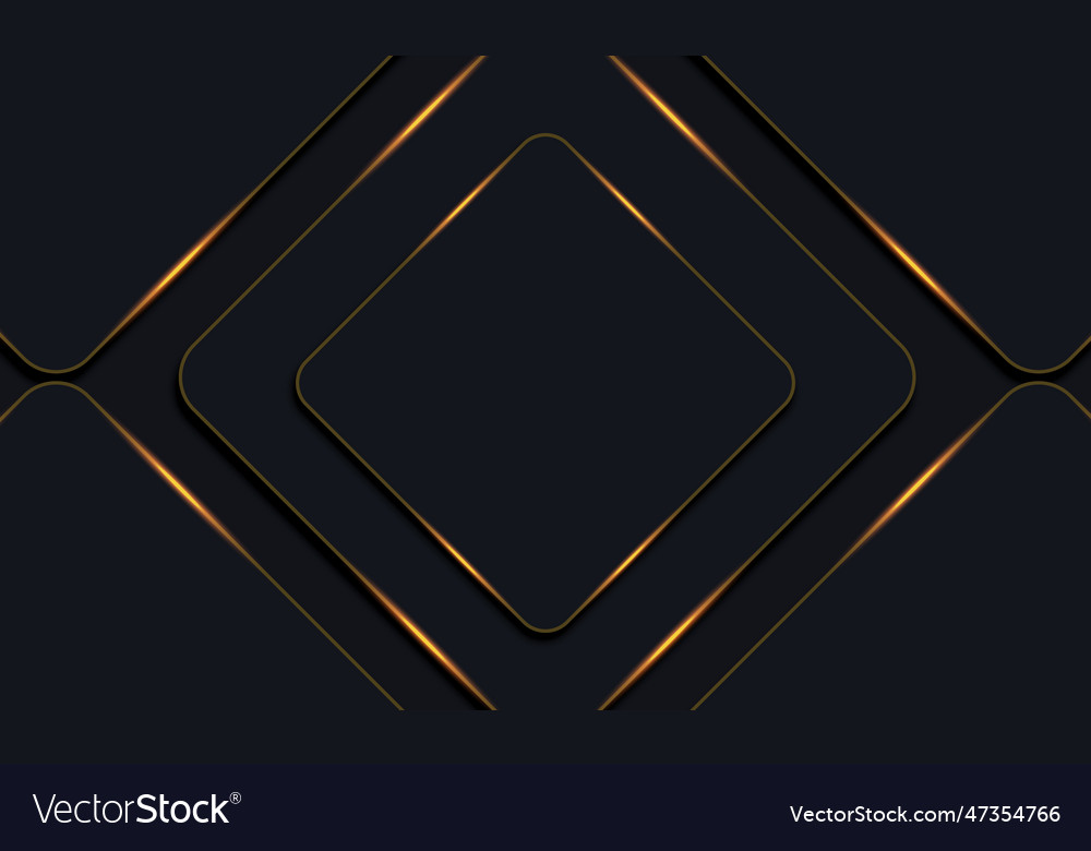 Dark rounded rectangles with golden lines vector image Dark rounded rectangles with golden lines