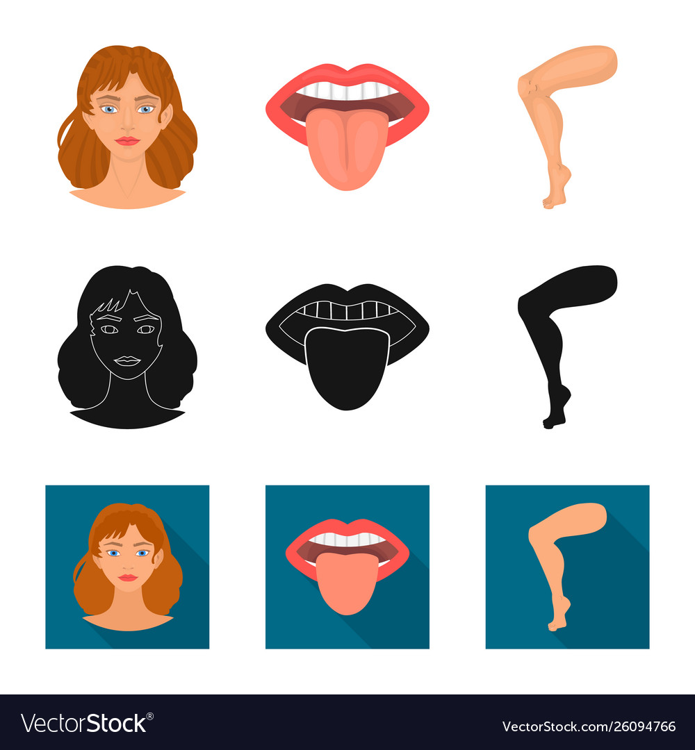 Design body and part icon collection vector image Design body and part icon collection