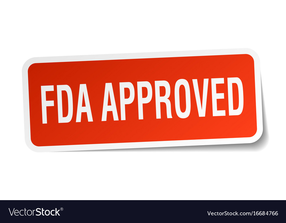 Fda approved square sticker on white Royalty Free Vector