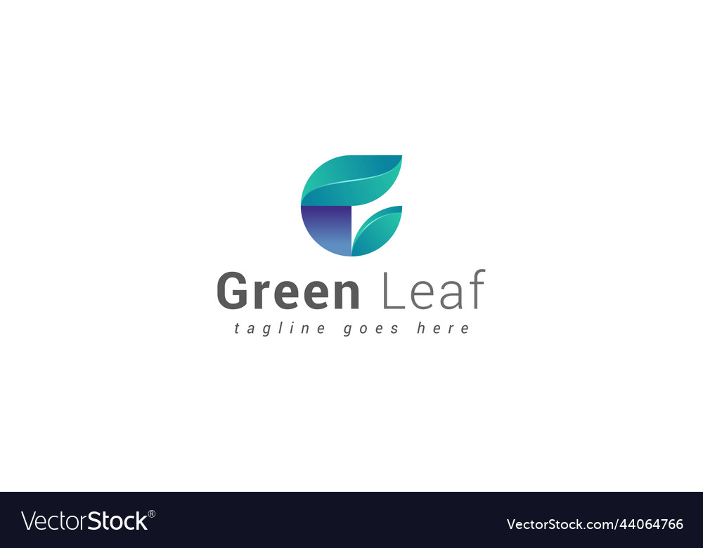 Letter g creative 3d green leafy natural logo