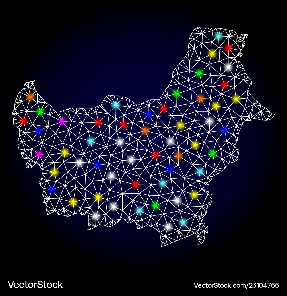 Network Mesh Map Borneo Island Royalty Free Vector Image