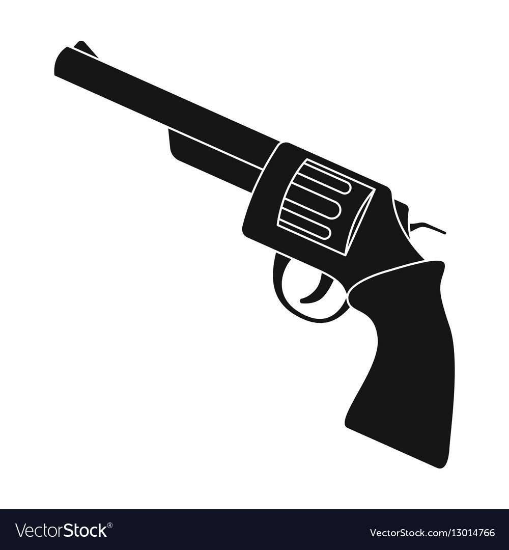 Revolver icon in monochrome style isolated