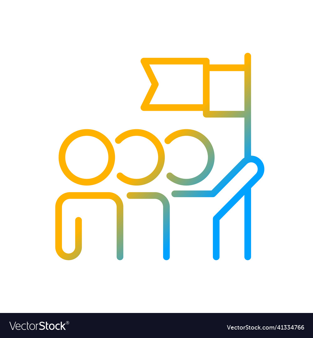 Team gradient linear icon vector image Team gradient linear icon