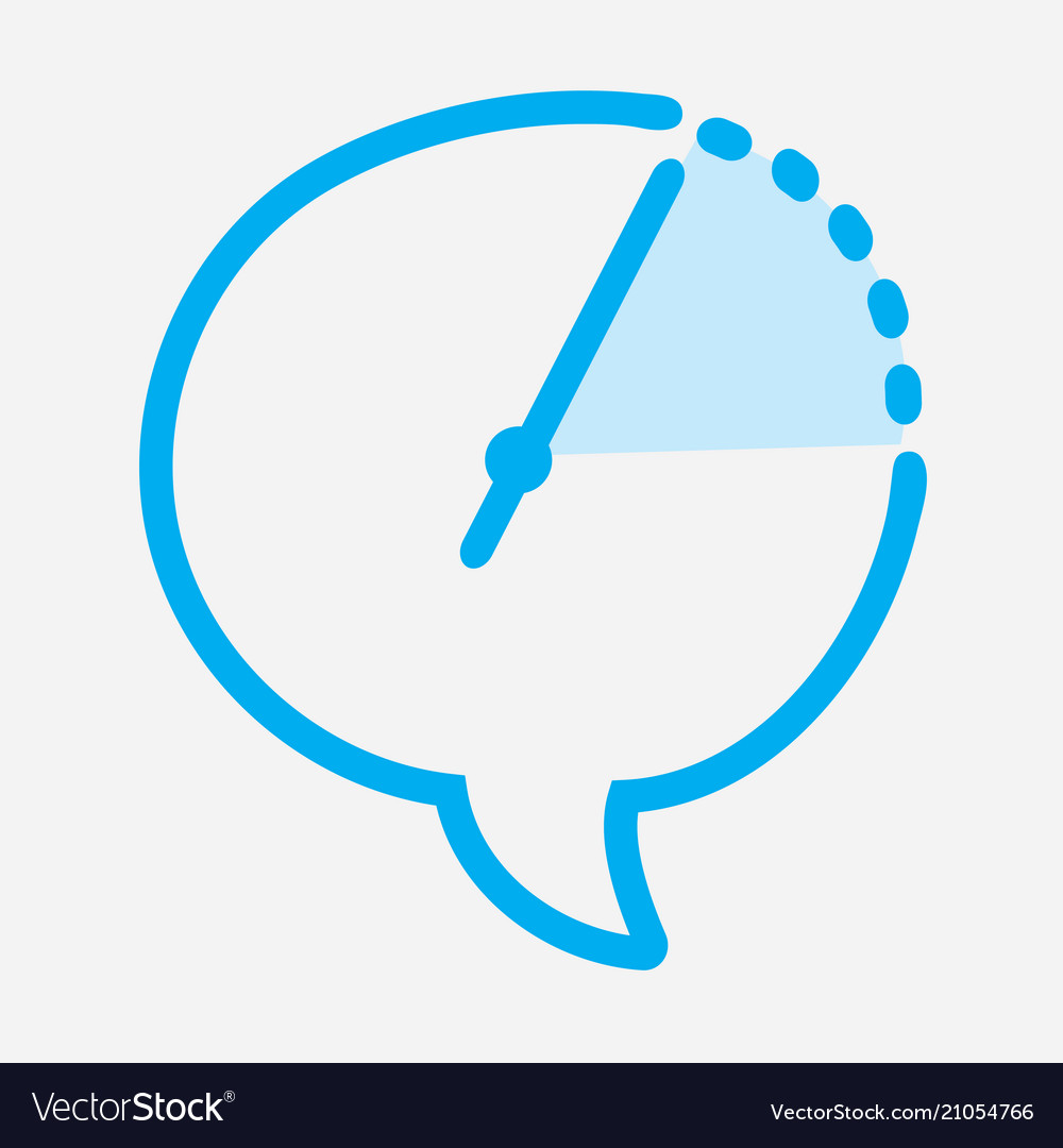 Time chat icon interval from one hour to three vector image Time chat icon interval from one hour to three