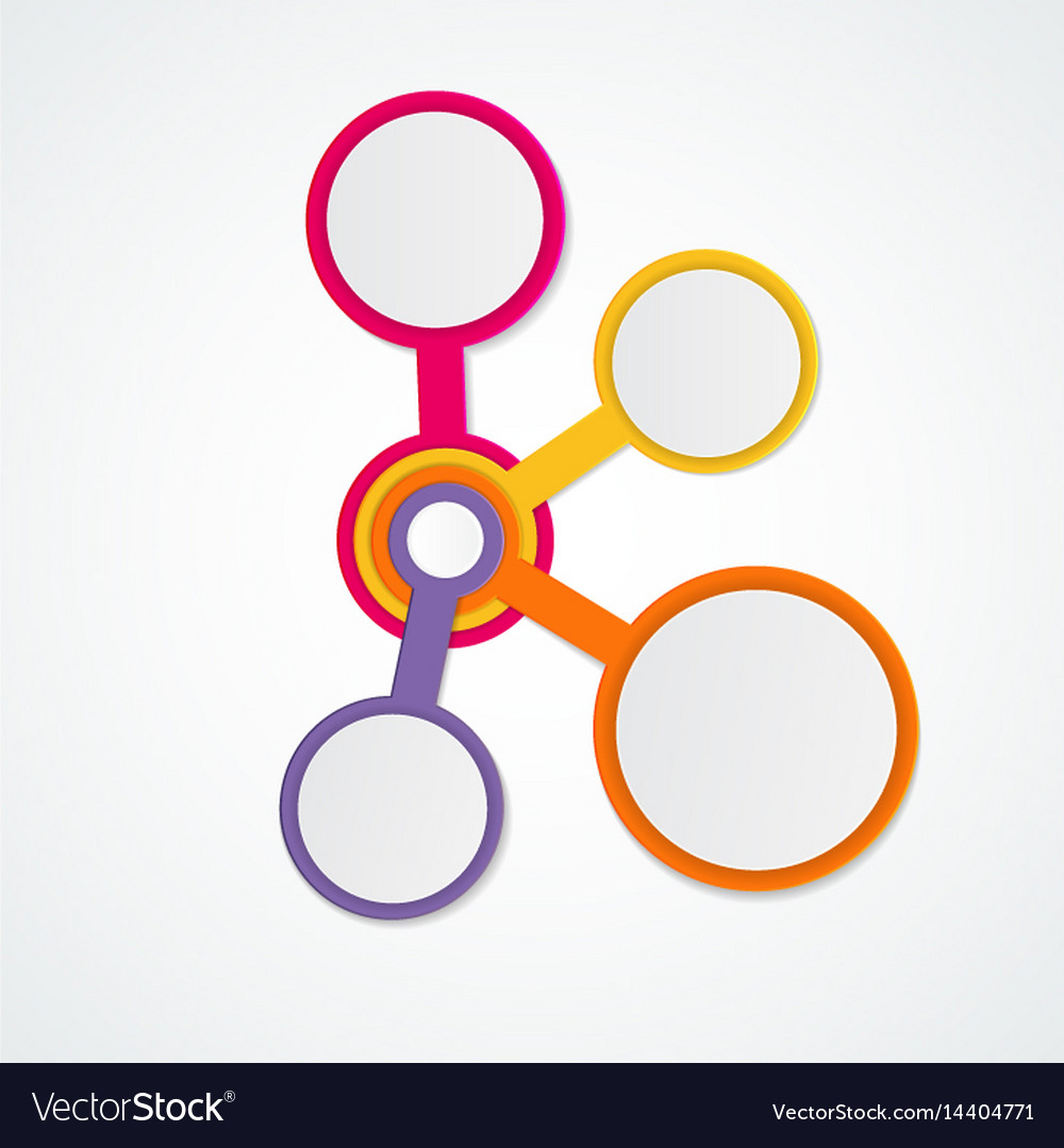 Abstract elements of graph diagram with 4 steps