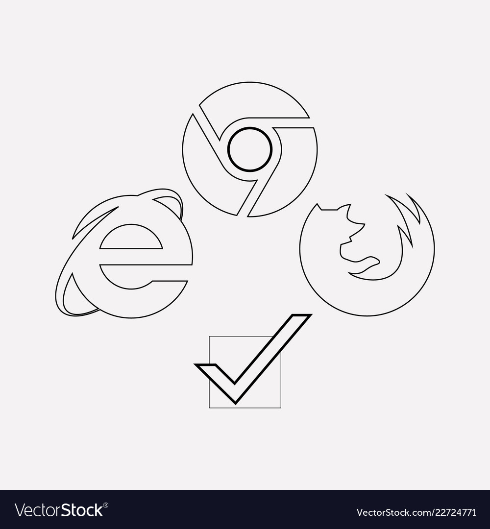 Browser compatibility icon line element vector image Browser compatibility icon line element